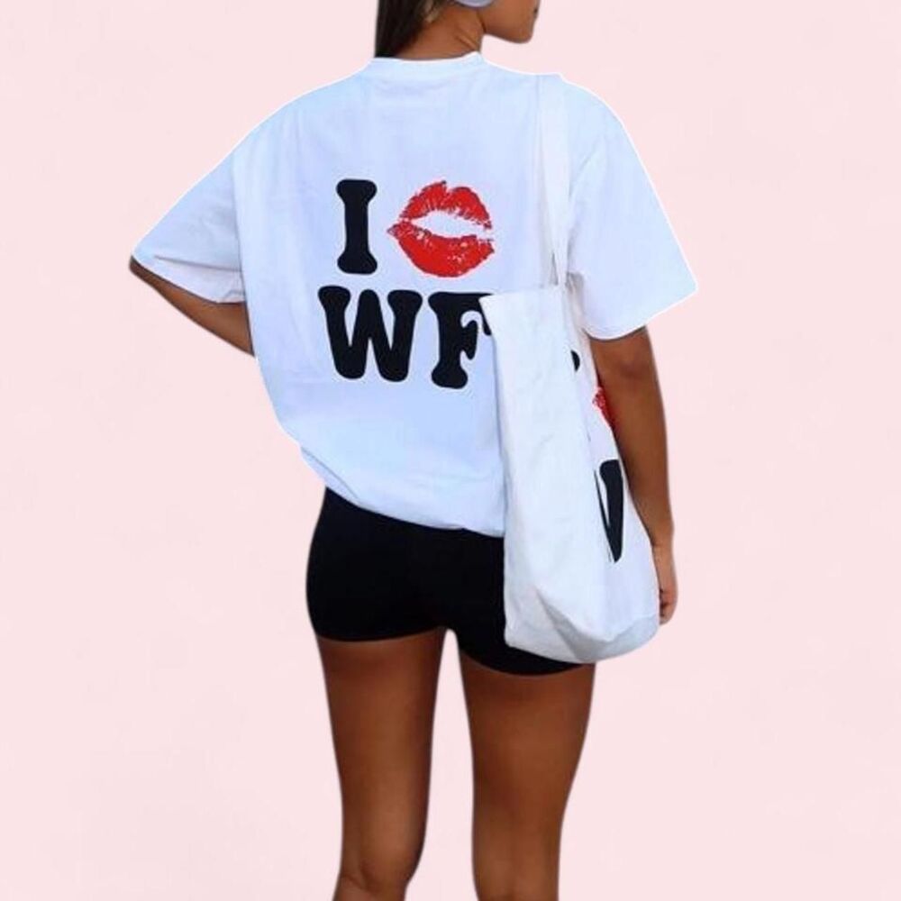 White-fox-boutique Women's White and Black T-shirt